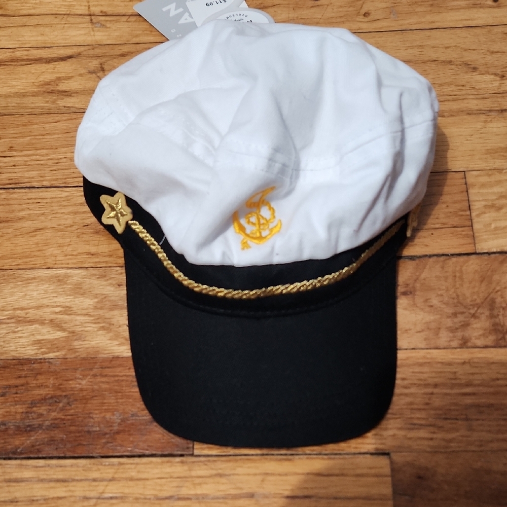 Nola White and Gray Toddler Captains Hat 2t To 4t